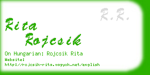 rita rojcsik business card